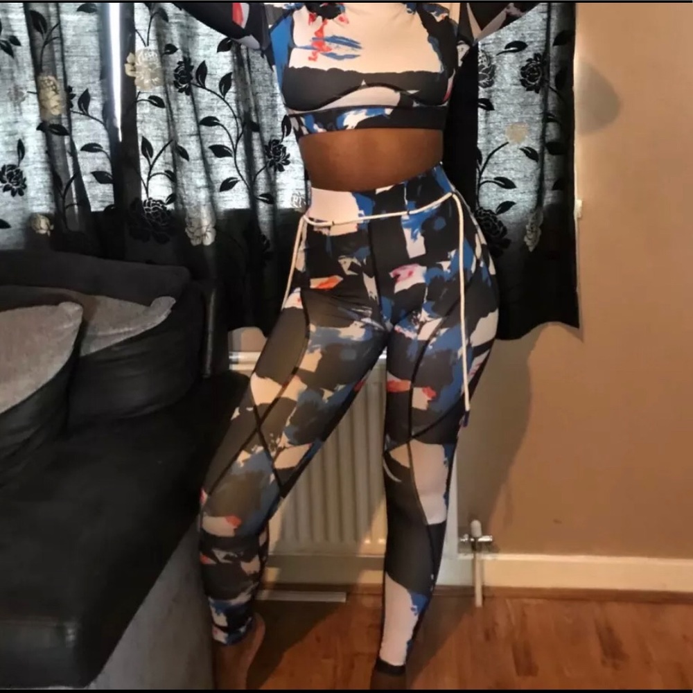 Patchwork two piece tracksuit